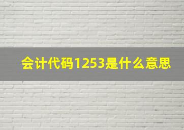 会计代码1253是什么意思