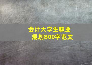 会计大学生职业规划800字范文