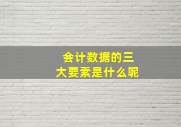 会计数据的三大要素是什么呢