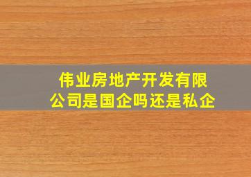 伟业房地产开发有限公司是国企吗还是私企