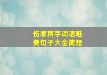 伤感两字词语唯美句子大全简短