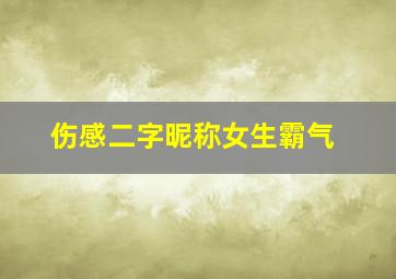 伤感二字昵称女生霸气