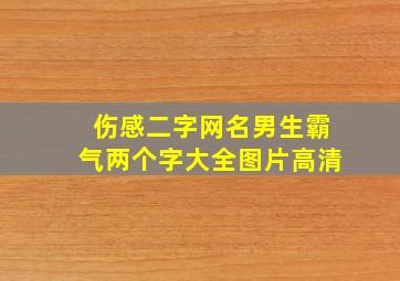 伤感二字网名男生霸气两个字大全图片高清