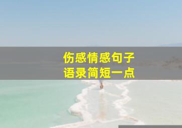 伤感情感句子语录简短一点