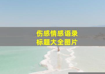 伤感情感语录标题大全图片