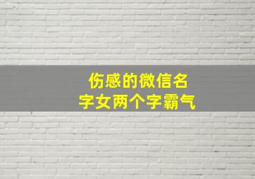 伤感的微信名字女两个字霸气