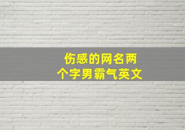 伤感的网名两个字男霸气英文