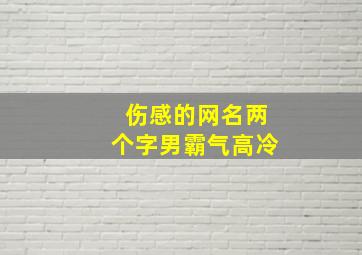 伤感的网名两个字男霸气高冷