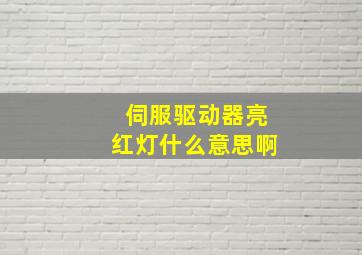 伺服驱动器亮红灯什么意思啊