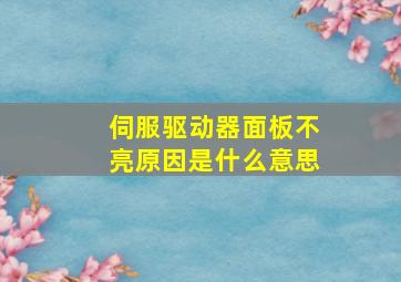 伺服驱动器面板不亮原因是什么意思