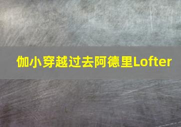 伽小穿越过去阿德里Lofter