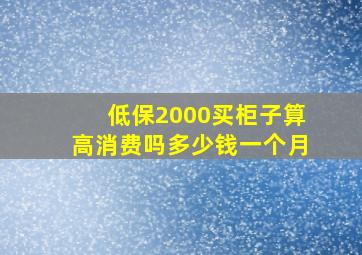 低保2000买柜子算高消费吗多少钱一个月