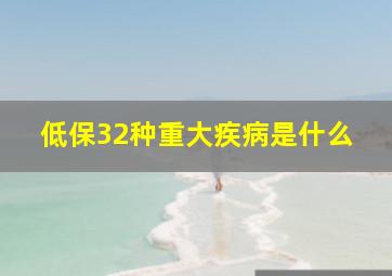 低保32种重大疾病是什么