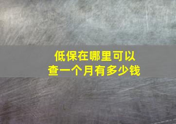 低保在哪里可以查一个月有多少钱