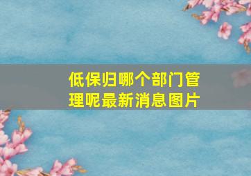 低保归哪个部门管理呢最新消息图片