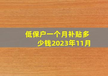 低保户一个月补贴多少钱2023年11月