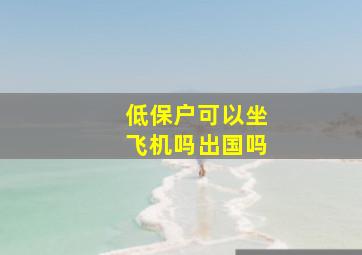 低保户可以坐飞机吗出国吗