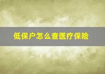 低保户怎么查医疗保险