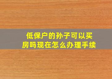 低保户的孙子可以买房吗现在怎么办理手续