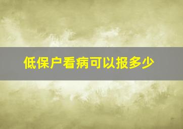 低保户看病可以报多少