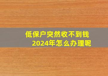 低保户突然收不到钱2024年怎么办理呢