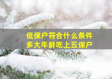 低保户符合什么条件多大年龄吃上五保户