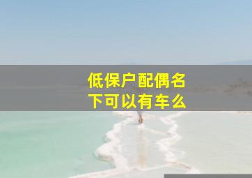 低保户配偶名下可以有车么