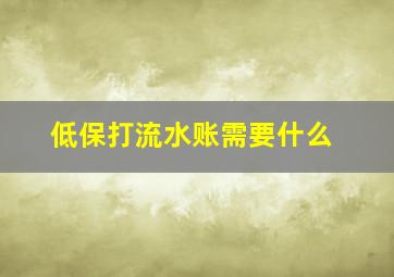 低保打流水账需要什么