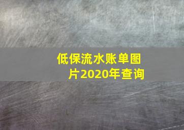 低保流水账单图片2020年查询