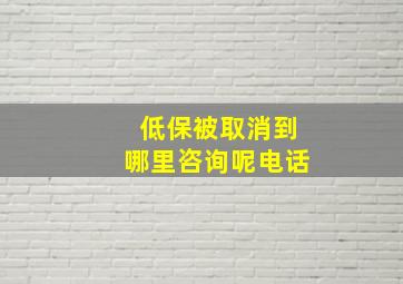 低保被取消到哪里咨询呢电话