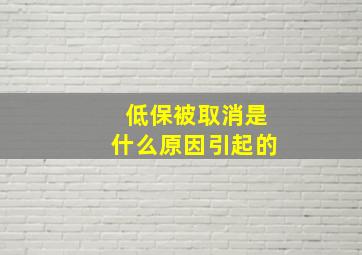 低保被取消是什么原因引起的