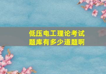 低压电工理论考试题库有多少道题啊