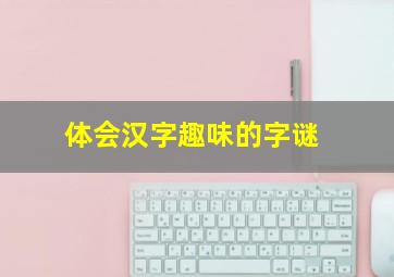 体会汉字趣味的字谜