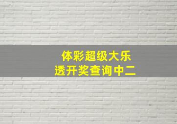 体彩超级大乐透开奖查询中二