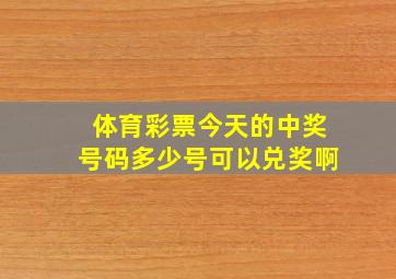 体育彩票今天的中奖号码多少号可以兑奖啊