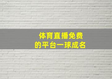 体育直播免费的平台一球成名