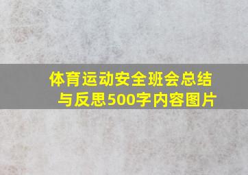 体育运动安全班会总结与反思500字内容图片