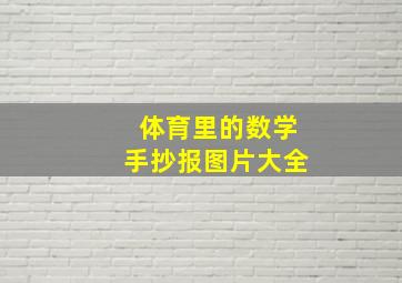 体育里的数学手抄报图片大全