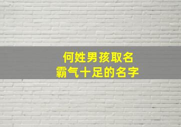 何姓男孩取名霸气十足的名字