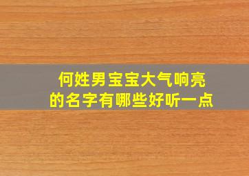 何姓男宝宝大气响亮的名字有哪些好听一点