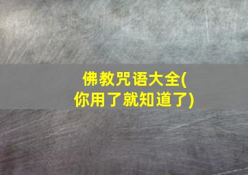 佛教咒语大全(你用了就知道了)