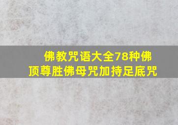 佛教咒语大全78种佛顶尊胜佛母咒加持足底咒