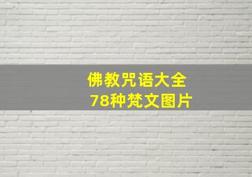 佛教咒语大全78种梵文图片