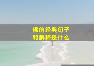 佛的经典句子和解释是什么