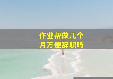 作业帮做几个月方便辞职吗