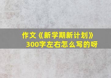 作文《新学期新计划》300字左右怎么写的呀