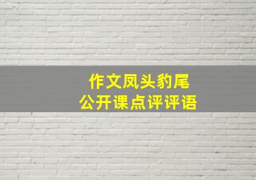 作文凤头豹尾公开课点评评语