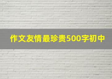 作文友情最珍贵500字初中