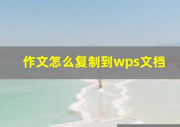 作文怎么复制到wps文档