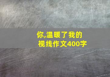 你,温暖了我的视线作文400字